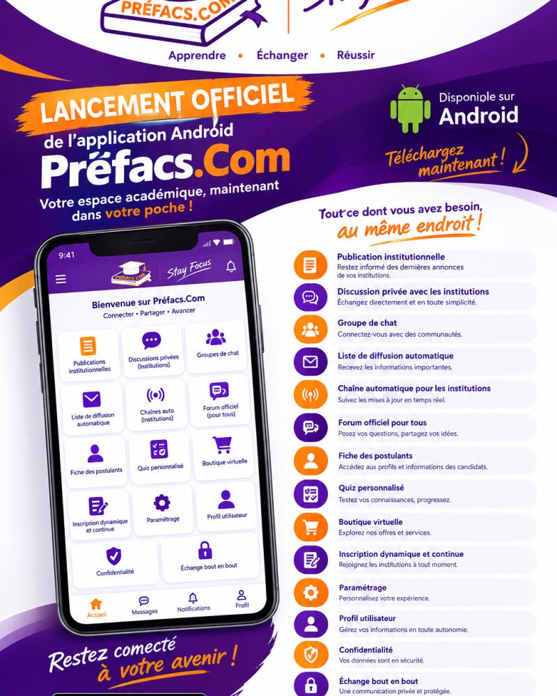 Lancement de l'application Androïd